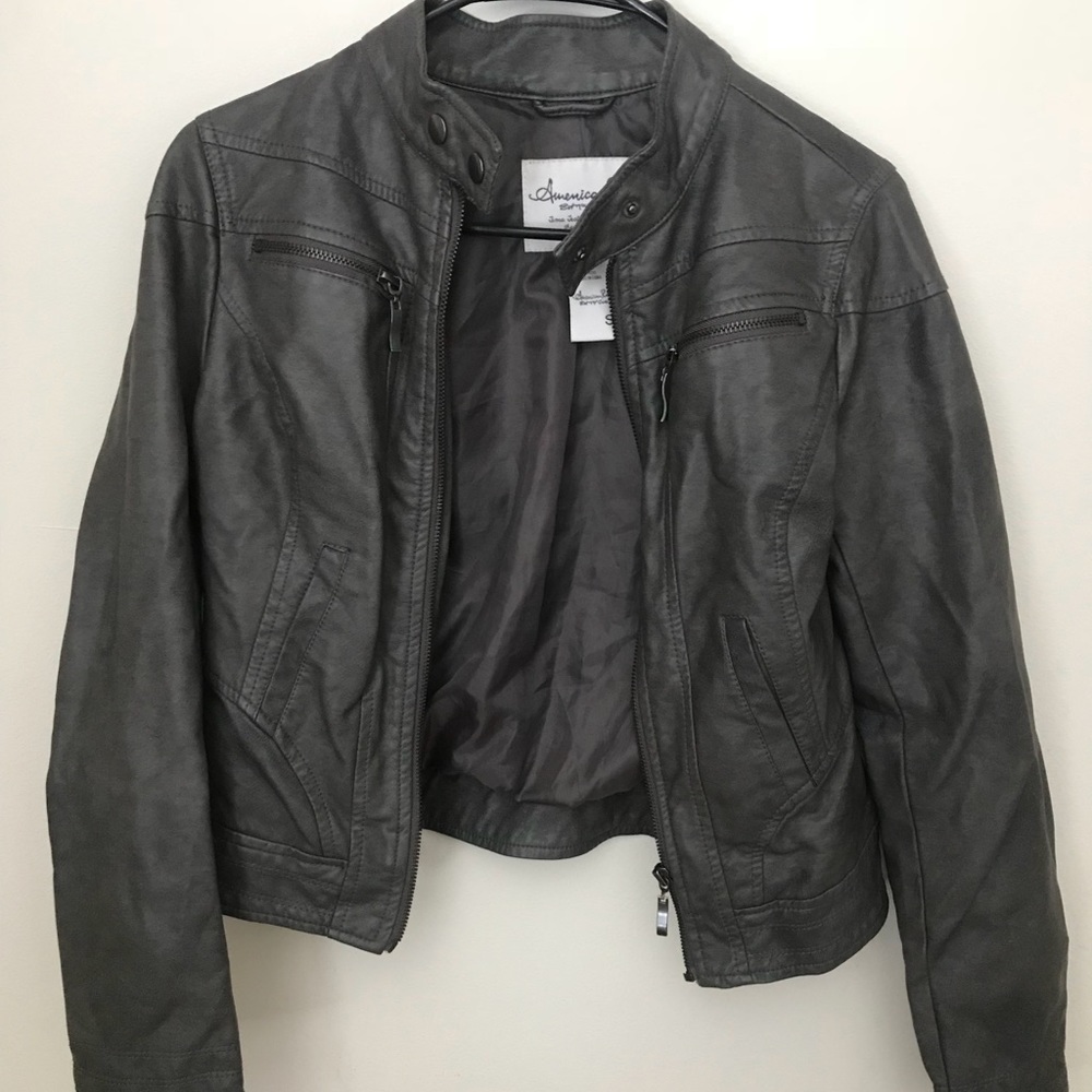 American Rag Gray Faux Leather Jacket